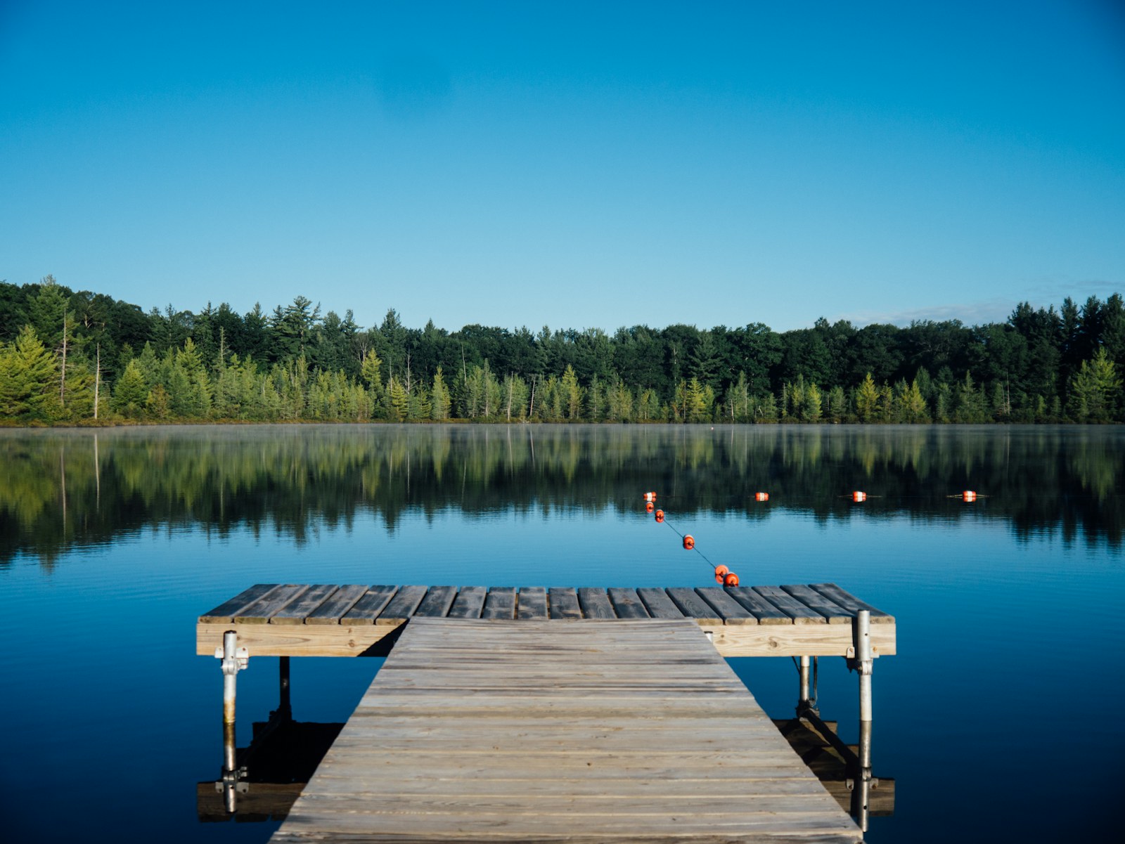 Mountain lake island view