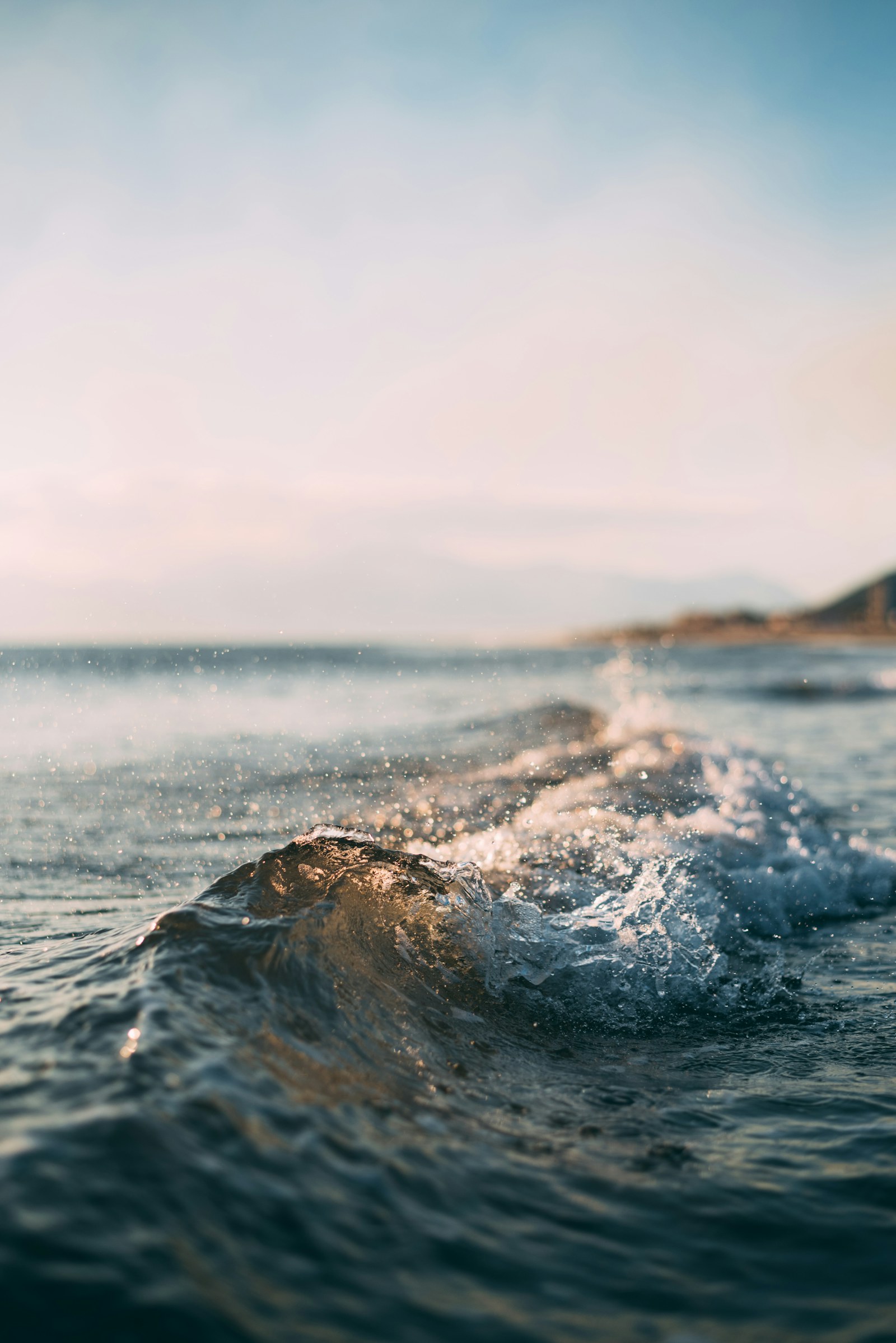 Ocean waves at golden hour